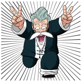 ✌ Master Roshi Dragon Ball Dragon Ball, Master Roshi, anime, martial arts, funny, peace sign, cartoon telegram sticker