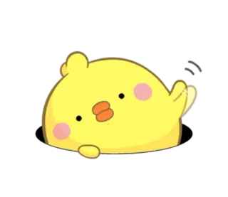 😗 小鸡, 可爱, 动物, 卡通, 黄色 telegram sticker