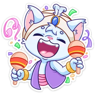 💃 kucing, marakas, pesta, perayaan, kartun, stiker telegram sticker