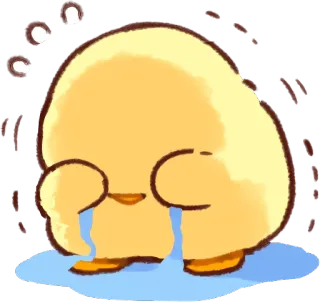 😭 menangis, sedih, emoji, kartun, anak ayam, air mata, kuning telegram sticker