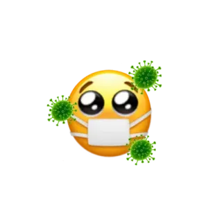😷 Emoji, Krank, Virus, Covid, Maske telegram sticker