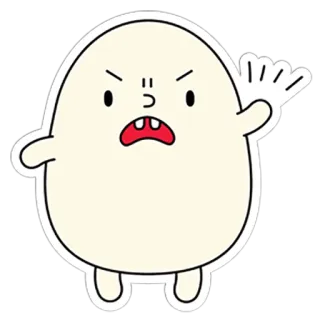 😡 卡通, 生气, 鸡蛋, 角色, 插图, 贴纸 telegram sticker