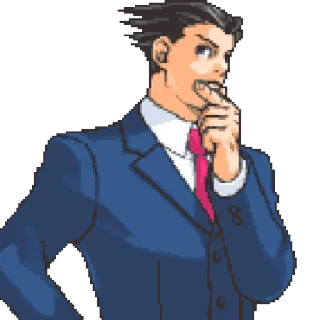 💭 Phoenix Wright Phoenix Wright, Ace Attorney, advogado, jurista, personagem de videogame telegram sticker