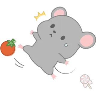 🐀 милый, мышь, мультик, каваий, причудливый, стикер telegram sticker