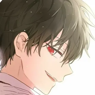 🌟 anime, mangá, personagem, arte, ilustração, retrato, olhos vermelhos whatsapp sticker