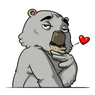 😘 หมี, การ์ตูน, ความรัก, น่ารัก, หัวใจ, สัตว์ telegram sticker