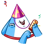 🥳 party, celebration, cartoon, emoji, hat, festive telegram sticker