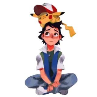 💜 Ash Ketchum Pokemon Ash Ketchum, Pokémon, Pikachu, Anime, Cartoon whatsapp sticker