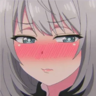 😳 anime, girl, blush, cute, cartoon telegram sticker