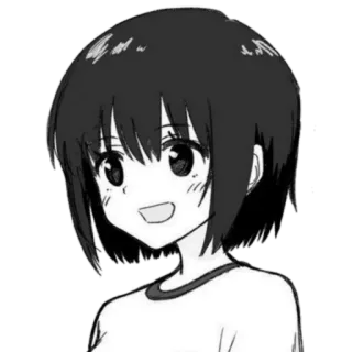 😇 Anime, Mädchen, Lächeln, Cartoon telegram sticker