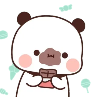 🐼 Панда, Шоколад, Милый, Мультфильм, Сладкий, Десерт, Еда telegram sticker