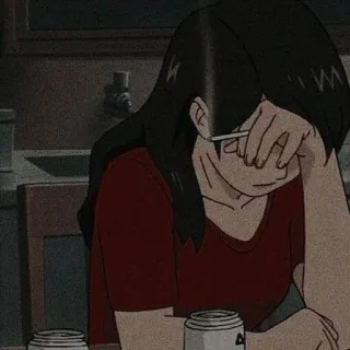 🚬 Anime, Cigarro, Triste, Melancolia, Fumar, Desespero telegram sticker