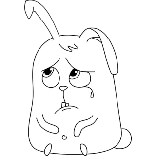 😥 coelho, triste, chorando, coelho, desenho, branco, animal, choroso telegram sticker