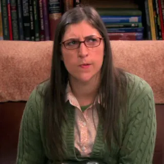 🤔 Amy Farrah Fowler The Big Bang Theory Amy Farrah Fowler, The Big Bang Theory, Mayim Bialik, nerd, tv show, character telegram sticker