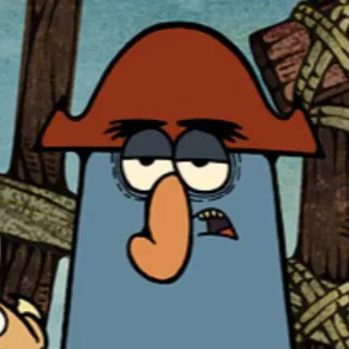 😑 Captain K'nuckles The Marvelous Misadventures of Flapjack Kreskówka, Kapitan, Pirat, Kostki, Postać telegram sticker
