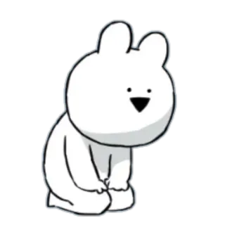 🙃 conejo, animal, dibujo animado, lindo, blanco telegram sticker