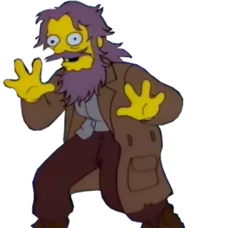 🧔 Crazy Old Man The Simpsons Симпсоны, Мультфильм, Персонаж, Безумный старик, желтый telegram sticker