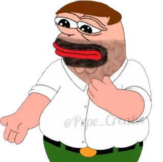🐸 Peter Griffin Family Guy @Pepe_Creator Pepe, Peter Griffin, Les Griffin, Meme, Dessin animé, Drôle telegram sticker