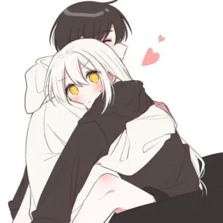 ❤️ アニメ, ハグ, カップル, 可愛い, ロマンチック telegram sticker