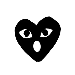 😯 heart, eyes, logo, applique, comme des garcons telegram sticker