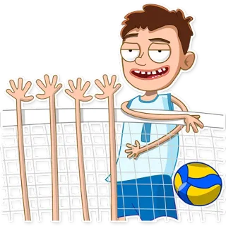 😏 volleyball, sport, game, net, athlete whatsapp sticker