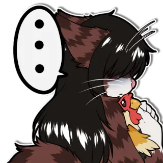 😰 cat, chicken, animal, cartoon, comic telegram sticker
