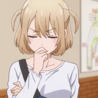 💛 Anime, Fille, Pensée, Dessin animé, Personnage, Femme telegram sticker