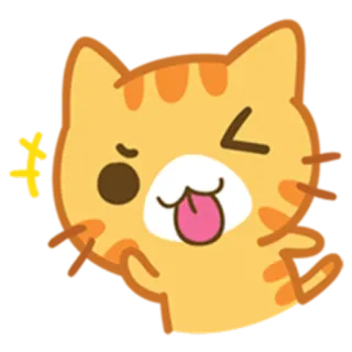 😜 猫, 動物, オレンジ, かわいい, 舌, ウィンク, ステッカー telegram sticker