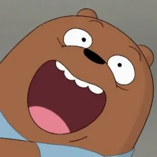 🤪 Grizzly Bear We Bare Bears アニメ, クマ, 面白い, ぼくらベアベアーズ, グリズ telegram sticker