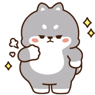 👮 chó, nhãn dán, dễ thương, hoạt hình, động vật, xám, lấp lánh telegram sticker