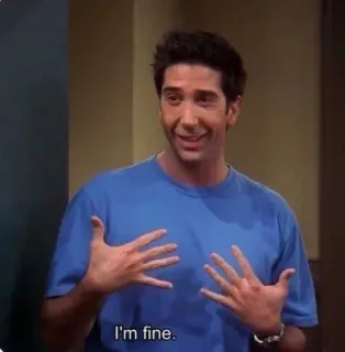🙂 Ross Geller Friends I'm fine. serie, sitcom, friends, ross geller, lustig, meme telegram sticker