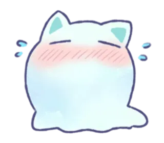 😚 imut, kawaii, kucing, hantu, anime whatsapp sticker