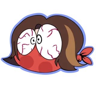 😱 Cartoon, Personnage, Yeux, Expression, Drôle, Sticker telegram sticker
