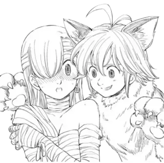 💕 Anime, Manga, Charaktere, Fantasy, Zeichnung, Paar telegram sticker