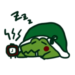 💤 ngủ, cá sấu, hoạt hình, đồng hồ báo thức, mệt mỏi, zzz telegram sticker