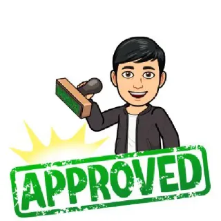👍 APPROVED aprobado, sticker, sello, bitmoji, aprobación, positivo telegram sticker