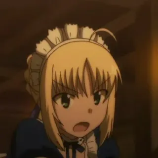 🤨 Saber Fate/stay night anime, cartoon, maid, girl, character telegram sticker