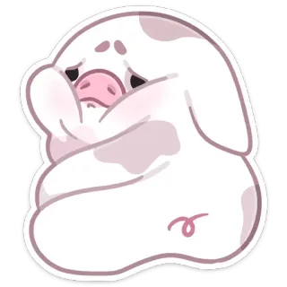 ☹ 돼지, 슬픈, 귀여운, 만화, 동물, 스티커 whatsapp sticker
