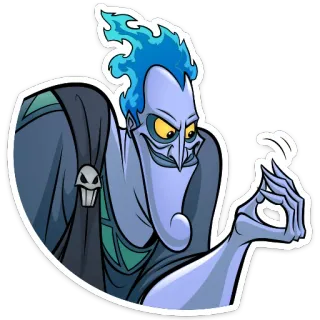 👌 Hades Hercules villain, underworld, god, disney, fire, blue whatsapp sticker