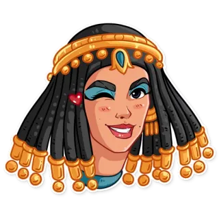 😉 Cleopatra, Mesir, Ratu, Berkedip, Mesir Kuno, Kartun, Stiker telegram sticker