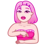 🙅‍♀️ cartoon, woman, pink, girl telegram sticker