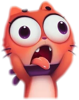 🐈 고양이, 만화, 스티커, 귀여운, 웃긴, 충격, 놀란 telegram sticker
