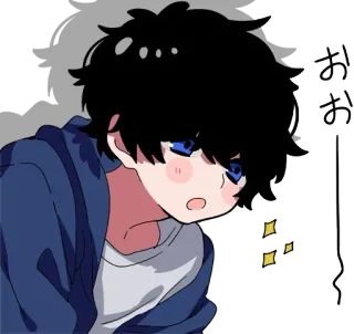 🤩 おお anime, boy, cute, japanese, manga, blush whatsapp sticker