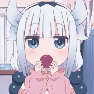 🌚 Kanna Kamui Miss Kobayashi's Dragon Maid Kanna, Anime, Drache, Süß, Cartoon, Kawaii telegram sticker