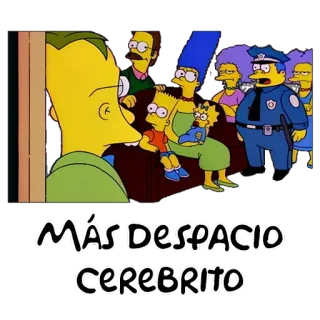 🧠 MÁS DESPACIO CEREBRITO simpson, rallenta, cervelli, spagnolo, cartoni animati telegram sticker