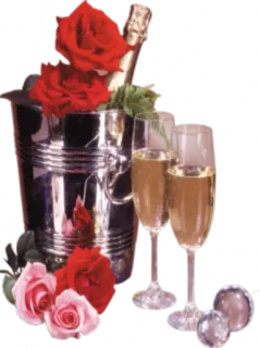 🥂 шампанское, розы, праздник, роскошь, романтика, алкоголь telegram sticker
