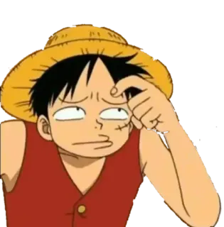 🤔 Monkey D. Luffy One Piece Anime, Monkey D. Luffy, One Piece, Dibujos animados, Personaje, Pegatina whatsapp sticker