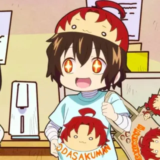 ☕️ ODASAKUMAN Аниме, Парень, Милый, Футболка, Талисман telegram sticker