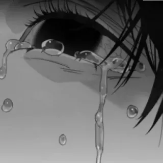 😭 oeil, larmes, triste, pleurer, noir et blanc, émotion, mélancolie telegram sticker