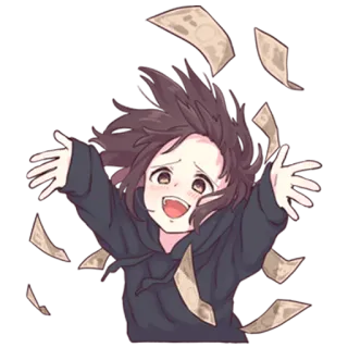 💵 joie, argent, fête, succès, joyeux, dessin animé, espèces, financier telegram sticker
